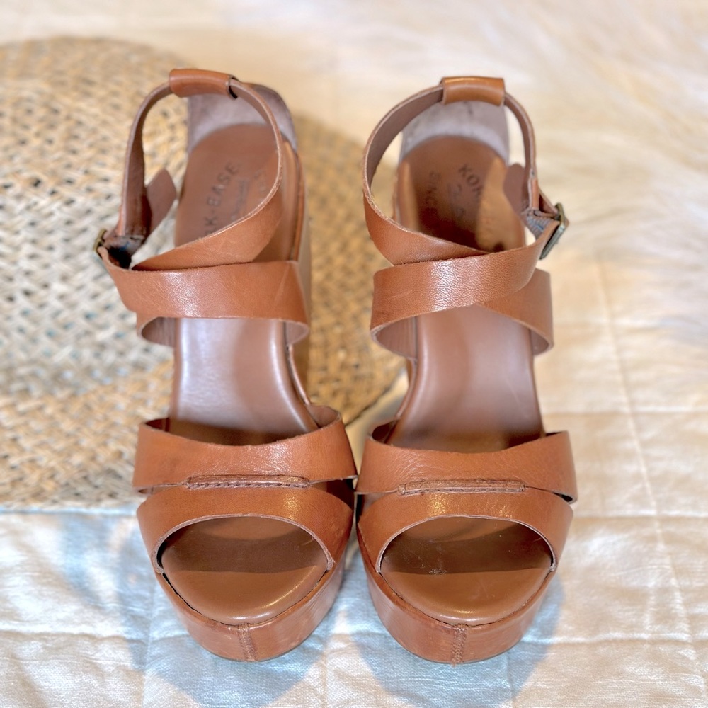 Kork-Ease platform wedge leather sandal, 7.5